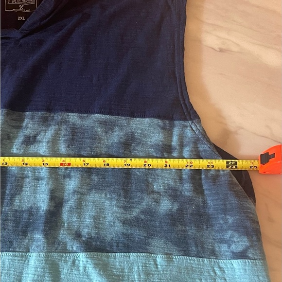 Premium Xpressions Men’s Big and Tall Size 2X Blue Tie-Dye Sleeveless Top Hoodie - Picture 5 of 6